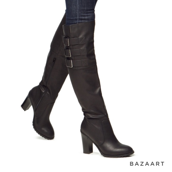 Leila Stone Knee Heigh boasts buckle Boots Sz: 7 - Picture 2 of 10